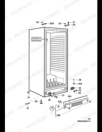 Взрыв-схема холодильника Husqvarna Electrolux QR2519A - Схема узла C10 Cabinet