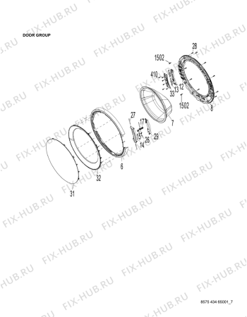 Схема №4 AWZ9614F с изображением Зажим для стиралки Whirlpool 482000020698