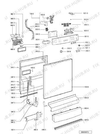 Схема №2 ADP 6937 WH с изображением Панель для посудомойки Whirlpool 481245373671