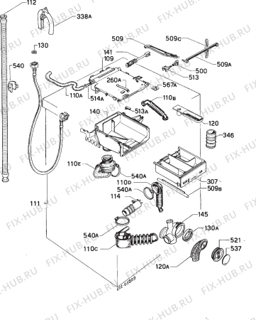 Взрыв-схема стиральной машины Zanussi ZF400PX - Схема узла Hydraulic System 272