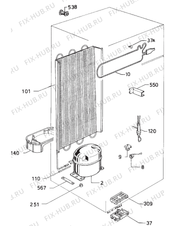 Взрыв-схема холодильника Electrolux TR831 - Схема узла Refrigerator cooling system