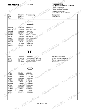 Схема №8 FA278G4 с изображением Переключатель для видеотехники Siemens 00794628