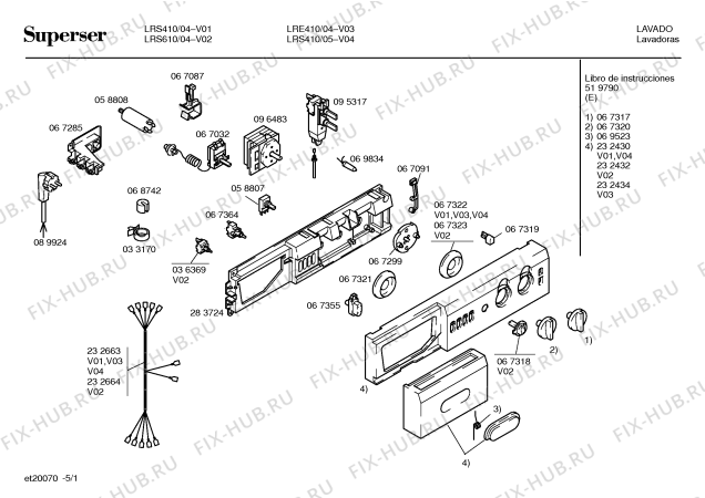 Схема №3 LRS410 с изображением Панель для стиралки Bosch 00232430