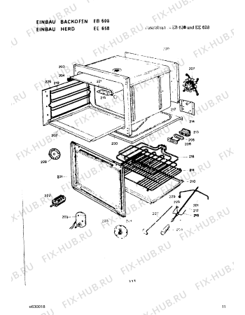 Взрыв-схема плиты (духовки) Gaggenau EB669500 - Схема узла 11