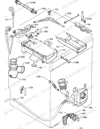 Взрыв-схема стиральной машины Privileg 018254 3 - Схема узла Hydraulic System 272