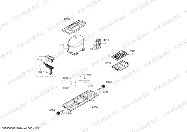 Взрыв-схема холодильника Bosch KGE392I4B Bosch - Схема узла 03