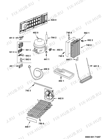 Взрыв-схема холодильника Bauknecht KSN 775 OPTIMA - Схема узла