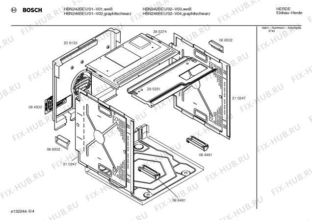 Схема №3 HBN246BEU с изображением Инструкция по эксплуатации для плиты (духовки) Bosch 00519669