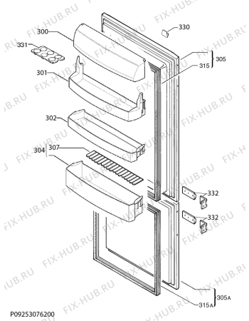 Взрыв-схема холодильника Zanussi ZBB27640SV - Схема узла Door