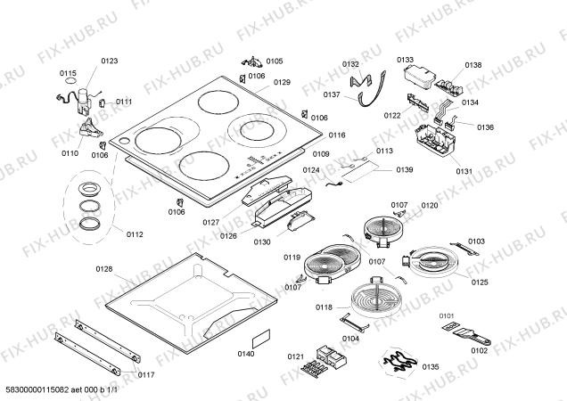 Схема №1 PRN675T02 с изображением Сенсор для плиты (духовки) Bosch 00601551