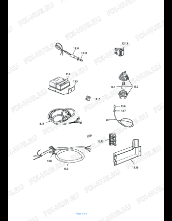 Взрыв-схема плиты (духовки) DELONGHI SEX 554 - Схема узла 5