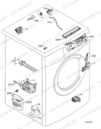 Взрыв-схема стиральной машины Aeg Electrolux L62853 - Схема узла Electrical equipment 268