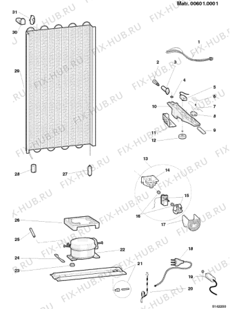 Взрыв-схема холодильника Indesit TA4I (F029506) - Схема узла