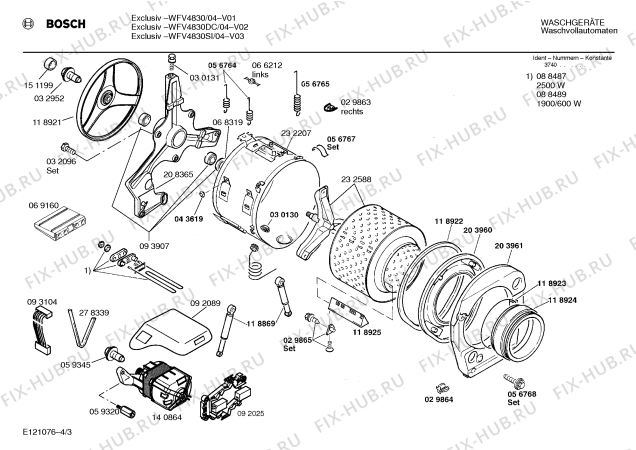 Схема №2 WFV4830 EXCLUSIV 4830 с изображением Вставка для ручки для стиралки Bosch 00094510