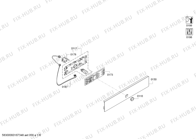 Схема №6 HBG78B720 с изображением Панель управления для плиты (духовки) Bosch 00704133