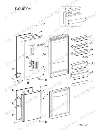 Взрыв-схема холодильника Hotpoint-Ariston EBOH18201F (F086737) - Схема узла