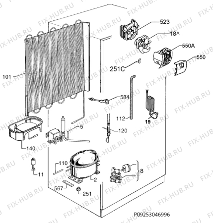 Взрыв-схема холодильника Aeg Electrolux SCD71800S0 - Схема узла Cooling system 017