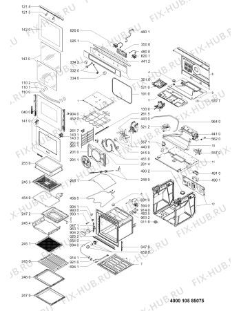 Схема №1 KOSP7030 (F090987) с изображением Инструкция по эксплуатации для электропечи Indesit C00352471