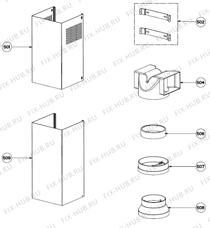 Взрыв-схема вытяжки Asko CD4934S (573451) - Схема узла 05