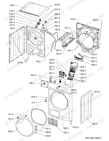 Схема №2 AZB 8670 с изображением Декоративная панель для стиралки Whirlpool 480112101577