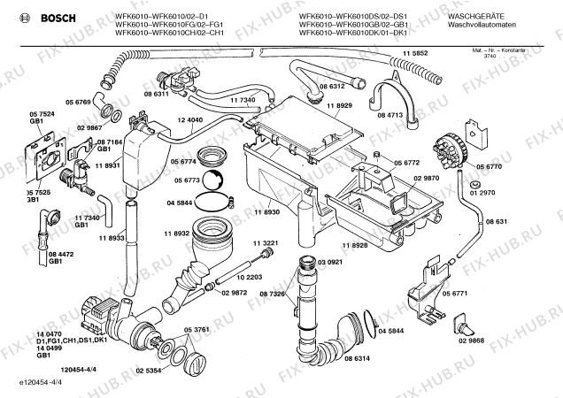Схема №4 WFK6010DS WFK6010 с изображением Панель для стиралки Bosch 00270009