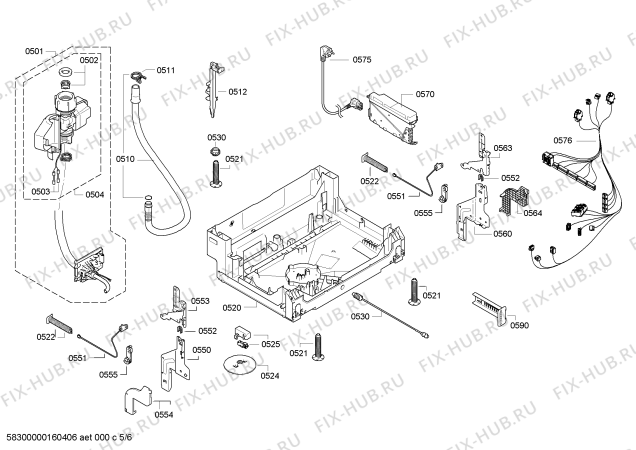 Взрыв-схема посудомоечной машины Siemens SN56U590EU - Схема узла 05