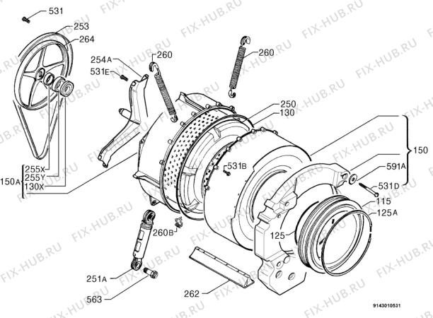 Взрыв-схема стиральной машины Zanker PF7350 - Схема узла Functional parts 267