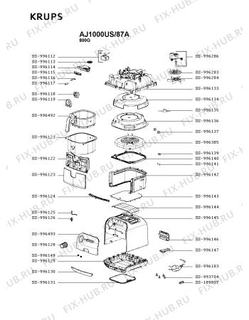 Схема №1 FX1000B1/87A с изображением Тармостат для тостера (фритюрницы) Tefal SS-996112