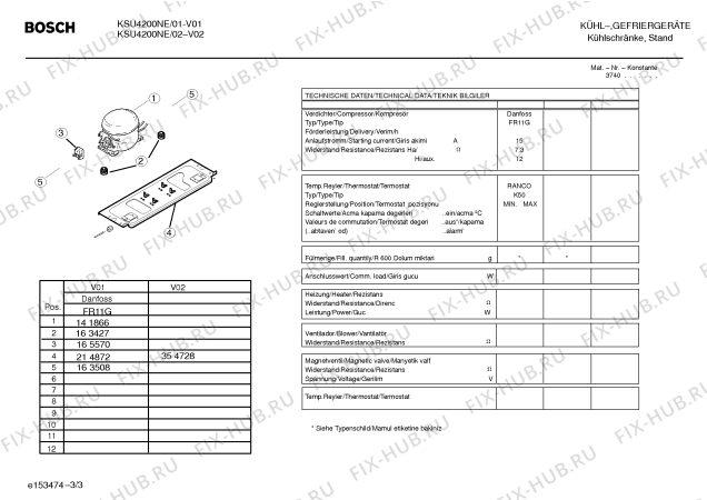 Схема №1 KSU4200NE с изображением Скоба для холодильной камеры Bosch 00354660