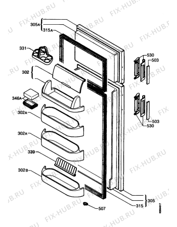 Взрыв-схема холодильника Electrolux ER8221D - Схема узла Doors