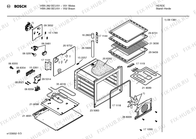 Взрыв-схема плиты (духовки) Bosch HSN282BEU - Схема узла 03