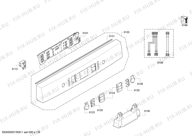 Схема №3 SMS50E09EP с изображением Боковая часть корпуса для посудомоечной машины Bosch 00685957