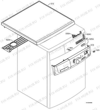 Взрыв-схема стиральной машины Electrolux EWF14280W - Схема узла Command panel 037