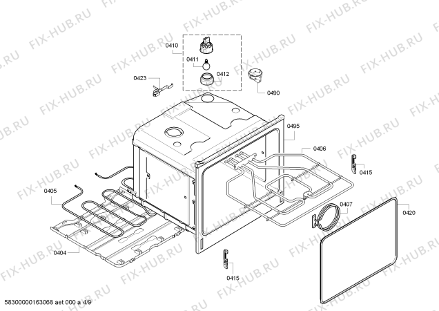 Схема №8 HBM53R550B с изображением Инструкция по эксплуатации для духового шкафа Bosch 00731679