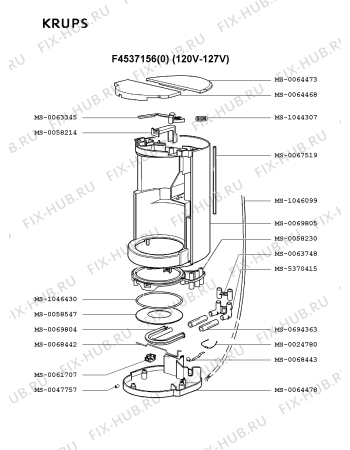 Взрыв-схема кофеварки (кофемашины) Krups F4537156(0) - Схема узла KP001830.8P2