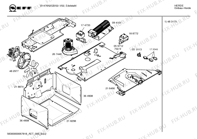 Схема №3 B1476N2GB с изображением Инструкция по эксплуатации для плиты (духовки) Bosch 00587205