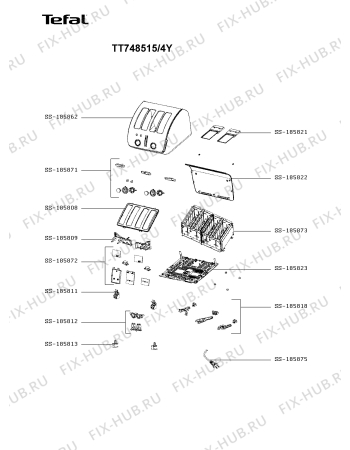 Схема №1 TT748516/4Y с изображением Кнопка для тостера (фритюрницы) Tefal SS-185871