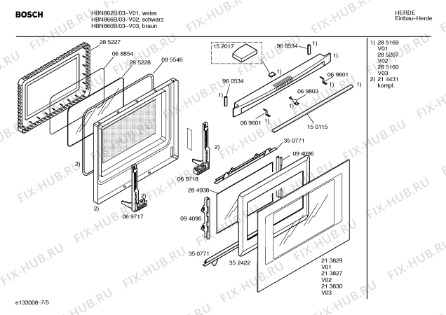 Схема №6 HBN860B с изображением Инструкция по эксплуатации для плиты (духовки) Bosch 00522235