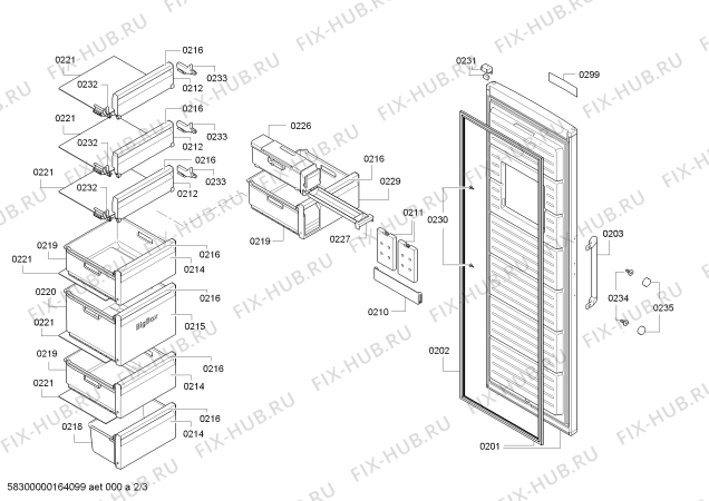 Схема №2 GSN58AW30F с изображением Дверь для холодильной камеры Bosch 00711506