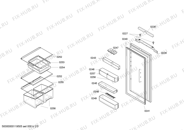 Схема №1 KICKB18 с изображением Поднос для холодильной камеры Bosch 00661704