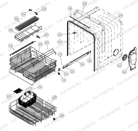 Взрыв-схема посудомоечной машины Gorenje D660 SF   -White Bi #10366000 (900001205, DW20.3) - Схема узла 02