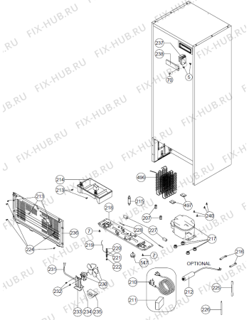 Схема №4 NRF71434W (250926, NT465MCEX) с изображением Электропроводка для холодильника Gorenje 262044