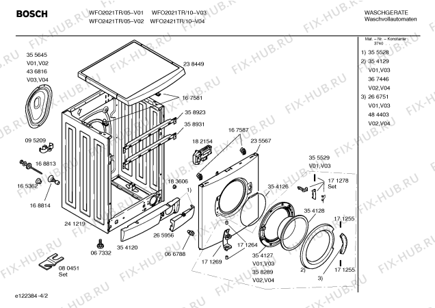 Схема №2 WFO2021TR Maxx WFO 2021 с изображением Наклейка для стиральной машины Bosch 00585821