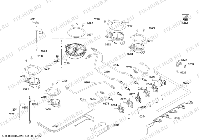 Взрыв-схема плиты (духовки) Bosch PCQ715M90V 4G+1W M.S.BO70F IH5 - Схема узла 02