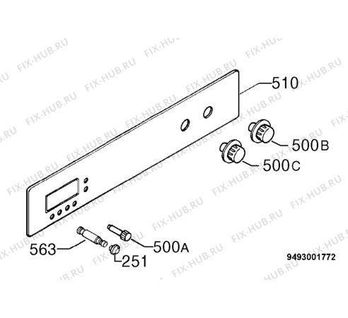 Взрыв-схема плиты (духовки) Zanussi ZBM764N - Схема узла Command panel 037