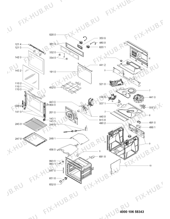 Схема №1 AKZ 232/NB с изображением Панель для духового шкафа Whirlpool 481010432210