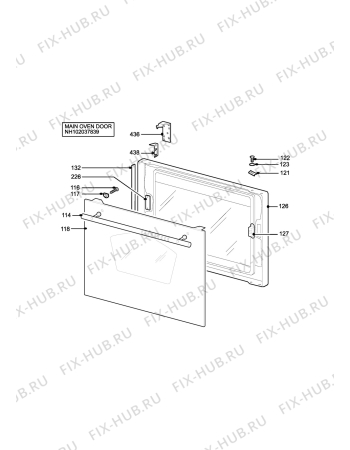 Взрыв-схема плиты (духовки) Tricity Bendix SIE532BU - Схема узла H10 Main Oven Door (large)