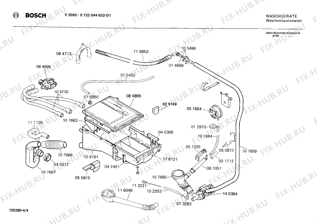 Взрыв-схема стиральной машины Bosch 0722044622 V2000 - Схема узла 04