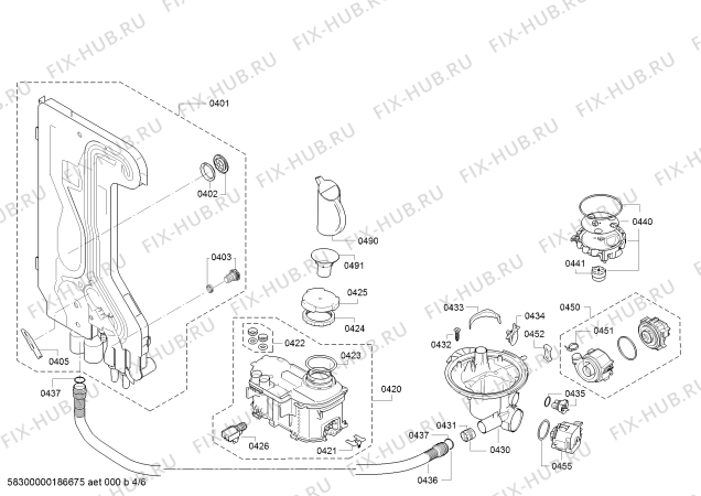 Взрыв-схема посудомоечной машины Siemens SN215I02AE IQ 100 - Схема узла 04
