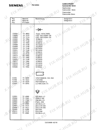 Схема №30 FA124G4 с изображением Сервисная инструкция для видеоаппаратуры Siemens 00535363
